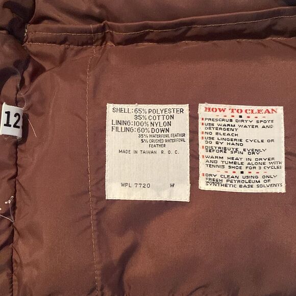 Men’s Vintage Brown and Cream Puffer Vest small Campus Rugged Country - Picture 3 of 6